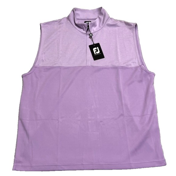 FootJoy Golf Vest Men's XL Heather Yoke Half-Zip Purple Lavender Logo 25323 NWT - Picture 1 of 11